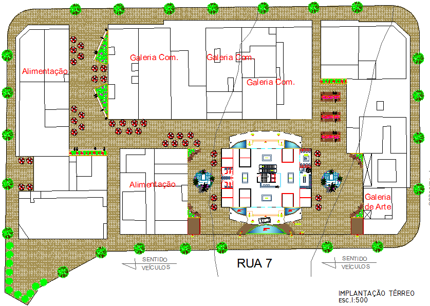 Multi functional building dwg file