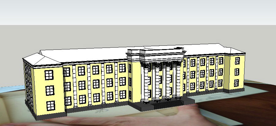 Multi-level residential building 3d model cad drawing details skp file