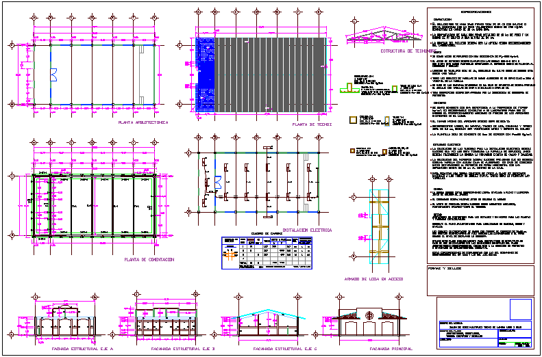 Multi pal use hall architectural plan,foundation plan,structural plan and electrical installation view dwg file