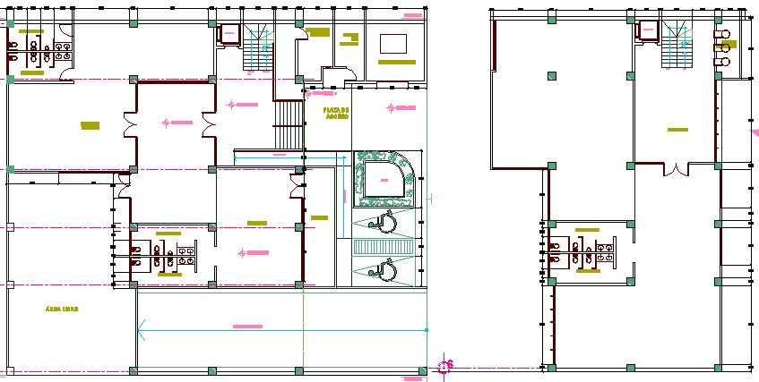 Multi-purpose corporate building architecture project dwg file