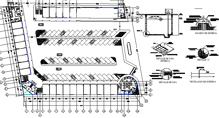 Multi-purpose shopping center architecture project dwg file