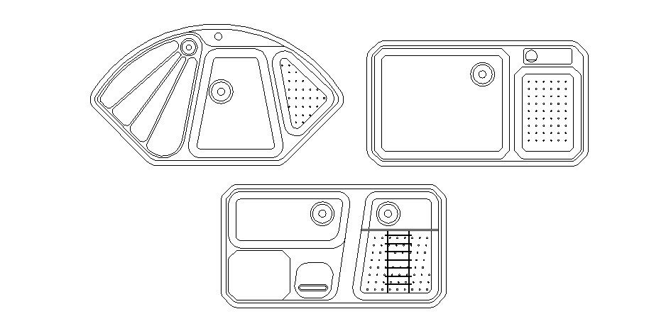 Multi-purpose sink elevation blocks dwg file