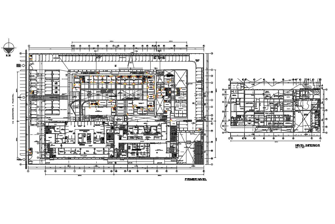 Multi-specialist hospital building floor plan cad drawing details dwg file