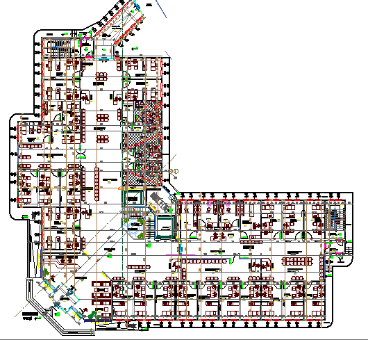 Multi-specialty hospital architecture layout plan details dwg file