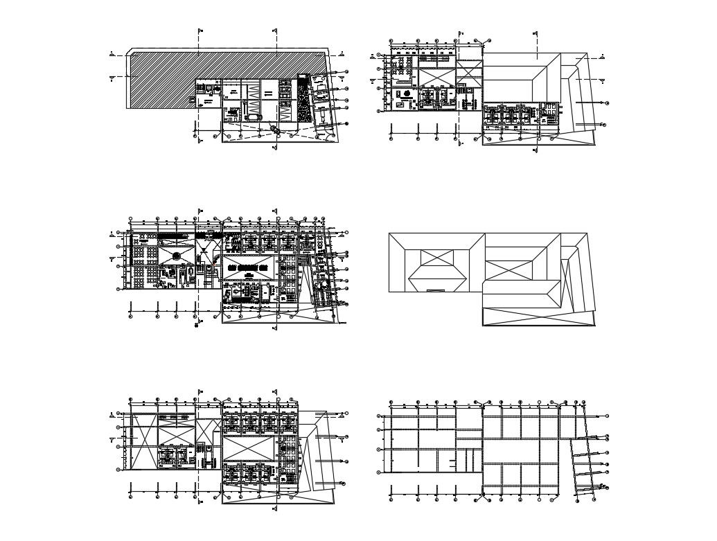 Multi-story luxuries hotel floor plan cad drawing details dwg file