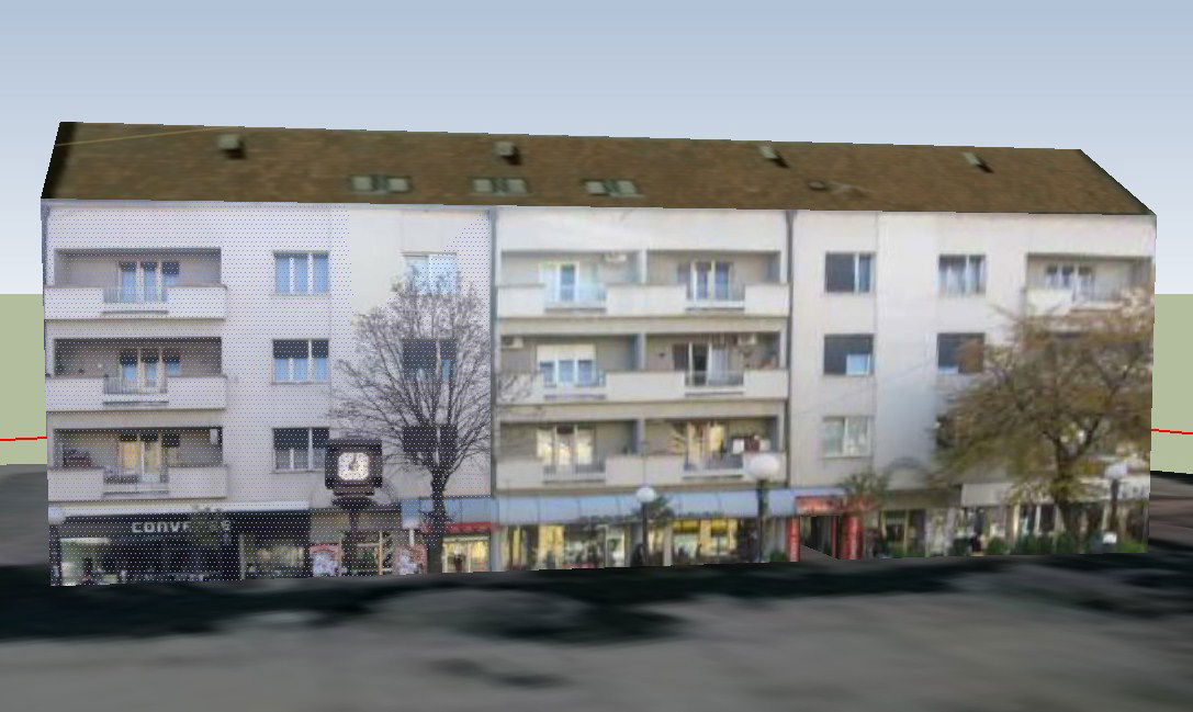 Multi-story residential apartment building with commercial 3d model skp file