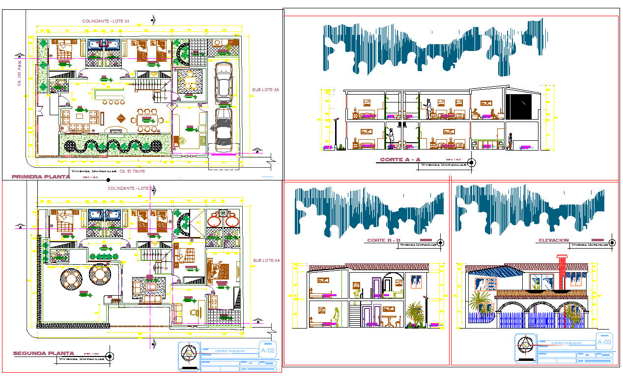 Multifamily Residence House Project Detail dwg file