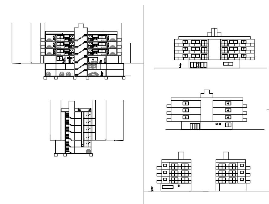 Multifamily apartment elevation view