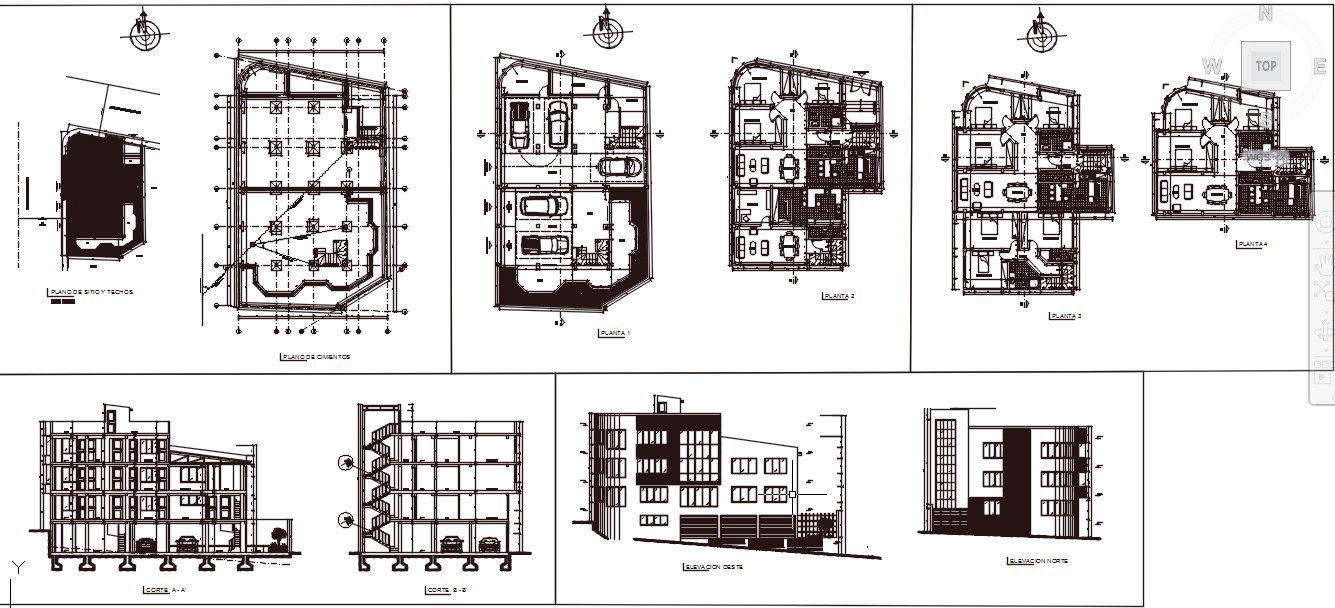 Multifamily building layout plan.