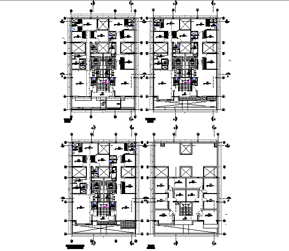 Multifamily housing Working plan detail dwg file