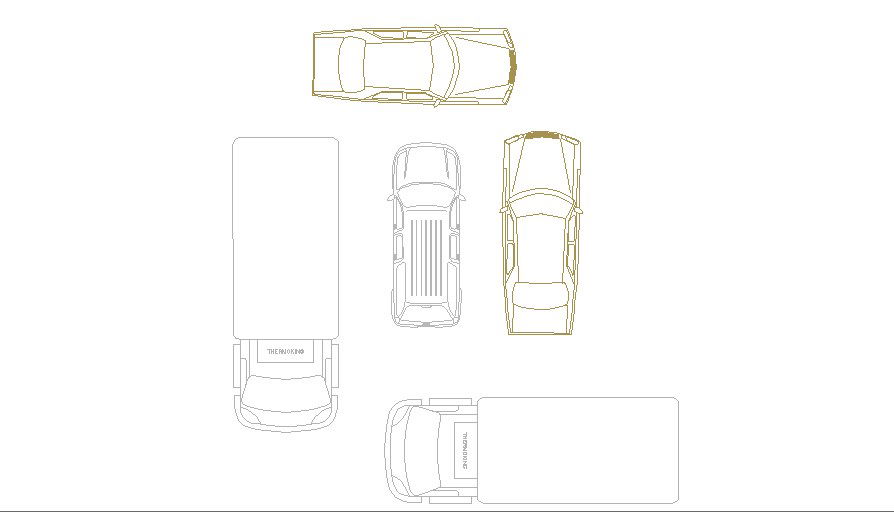 Multiple cars roof view elevation blocks auto-cad details dwg file
