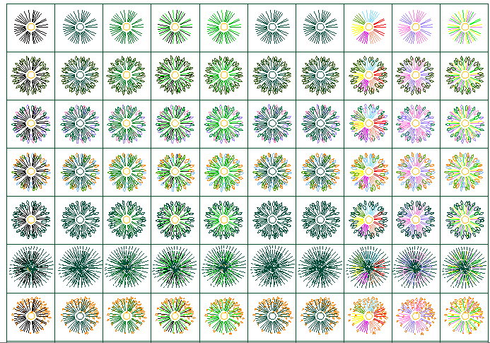 Multiple decorative tree plant designing blocks details dwg file