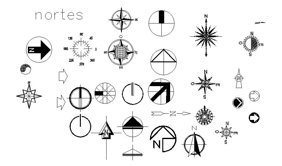 Multiple direction blocks and symbols cad block details dwg file