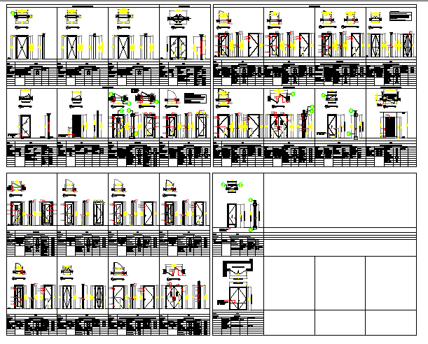 Multiple door installation details of corporate building dwg file