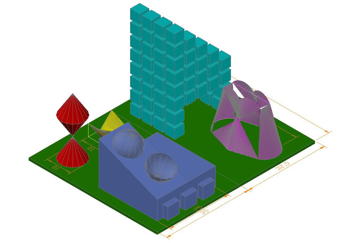 Multiple garden play equipment 3d blocks cad drawing details dwg file
