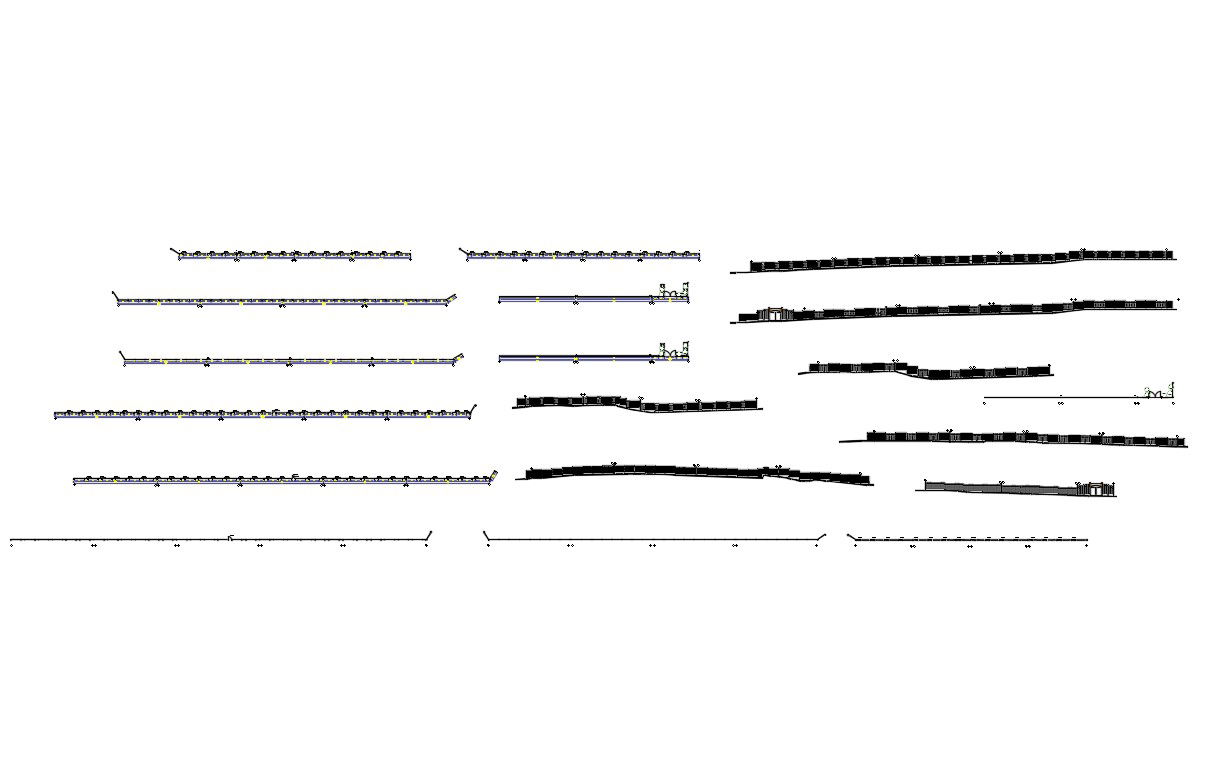 Multiple gate and fence blocks cad drawing details dwg file
