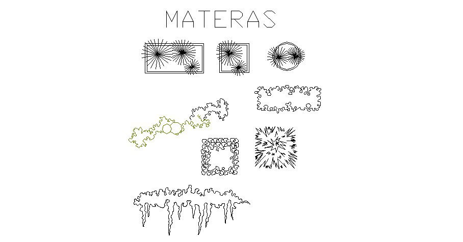 Multiple green tree and plants blocks cad drawing details dwg file