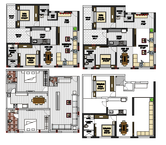 Multiple house architecture layout plan details dwg file