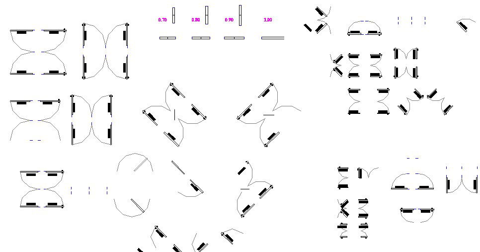 Multiple indoor doors and windows blocks cad drawing details dwg file