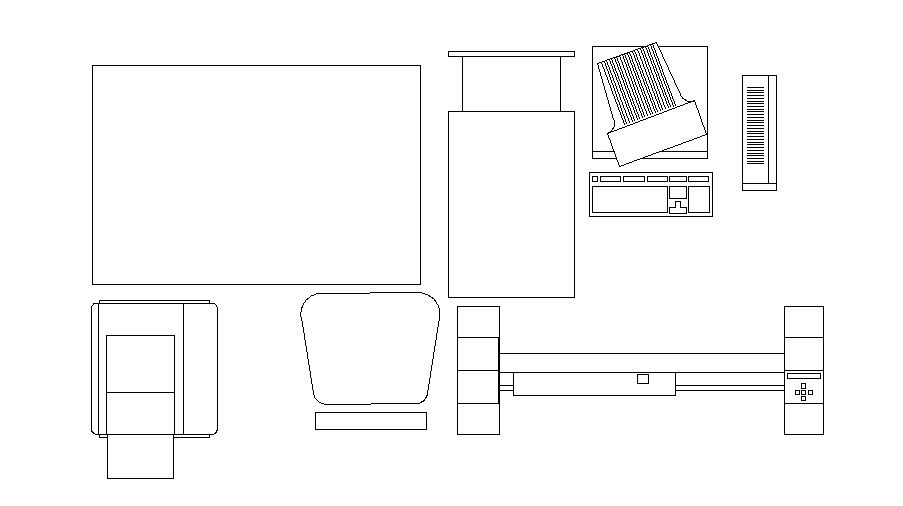 Multiple office furniture blocks cad drawing details dwg file