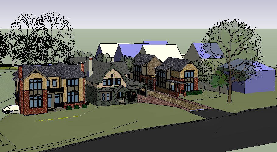 Multiple residential houses 3d elevation cad drawing details dwg file