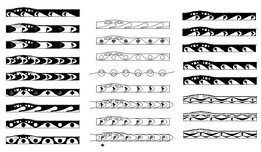 Multiple side walk design blocks cad drawing details dwg file