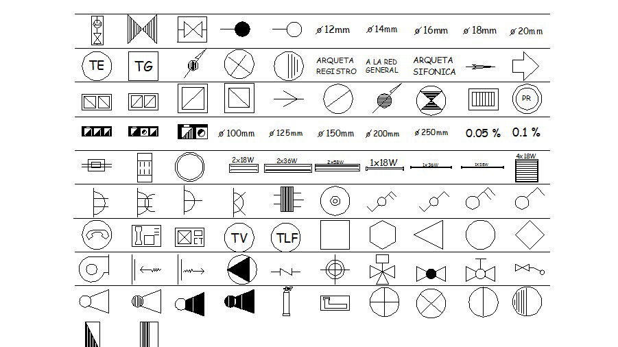 Multiple sing-symbols and logo blocks cad drawing details dwg file