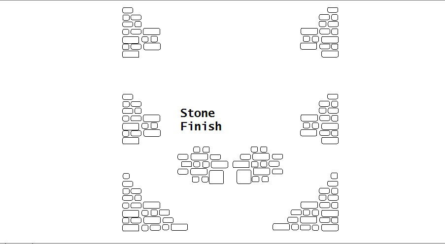 Multiple stone finish interior blocks details dwg file