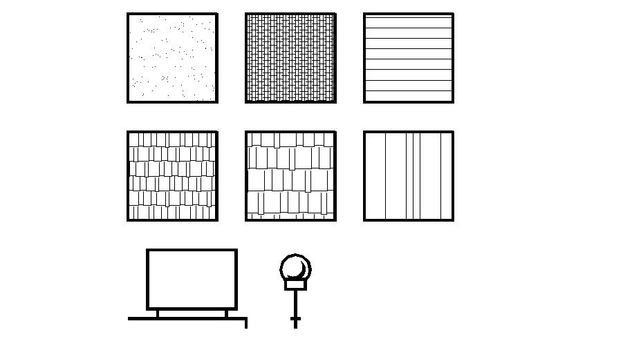 Multiple tile elevation blocks and interior cad blocks dwg file