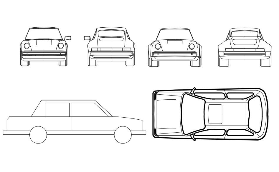 Multiple Car Free CAD Blocks Drawing Download DWG File
