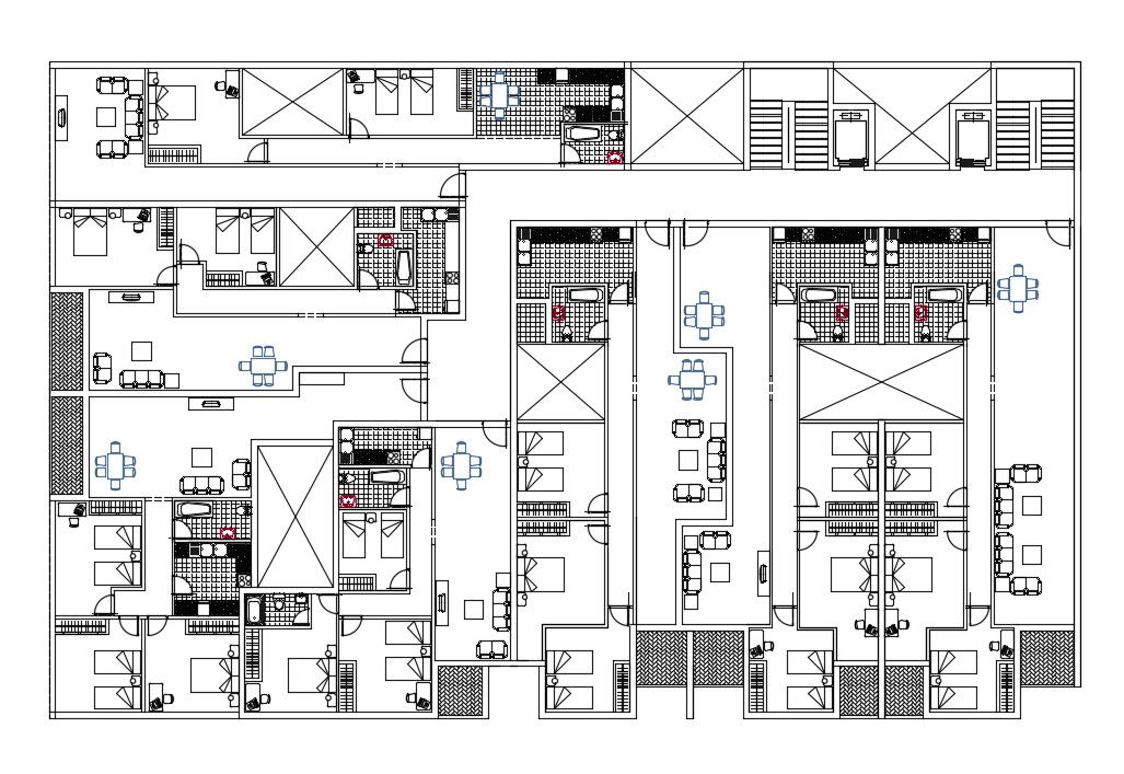 Multiple Residence Apartment CAD Drawing Download DWG File