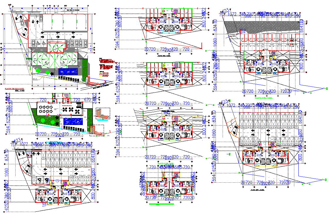 Multipurpose Building Project detail view autocad file