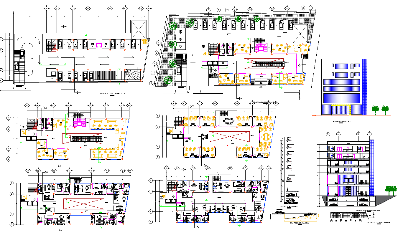 Multipurpose Building plan dwg file