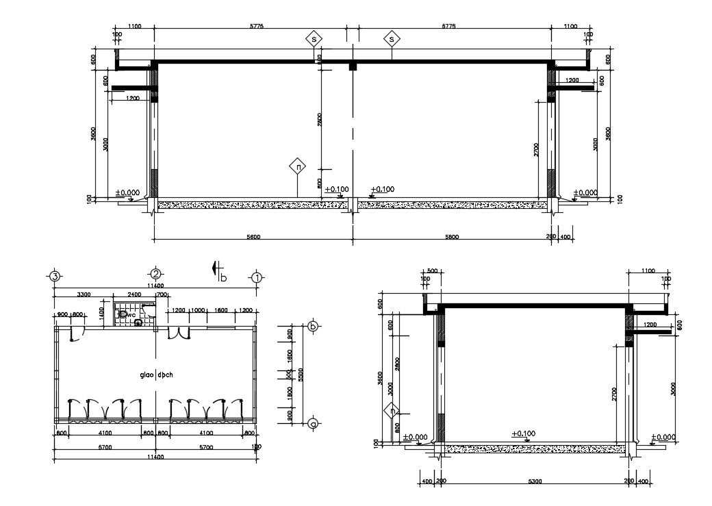 Multipurpose Hall CAD Plan for Architects and Interior Design Layout