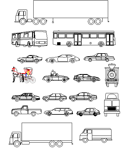 Multipurpose common vehicle blocks design details dwg file