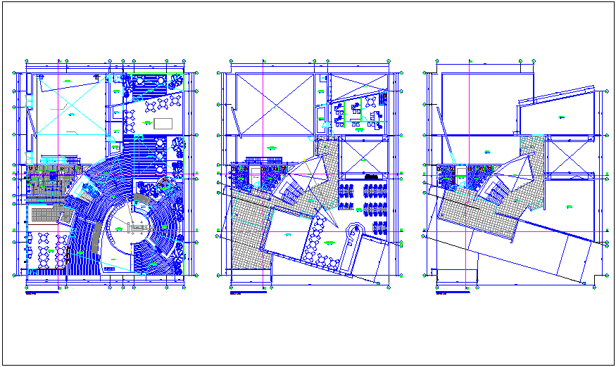 Multipurpose community center floor plan dwg file