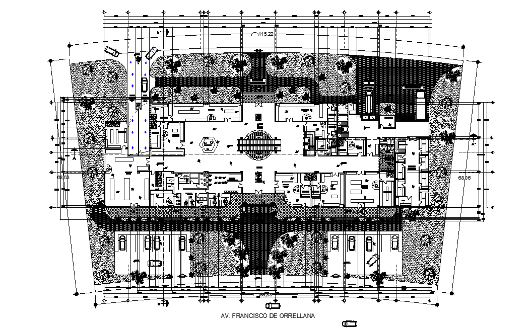 Multipurpose building plan is given in this 2D Autocad DWG drawing file. Download the 2D Autocad DWG drawing file.