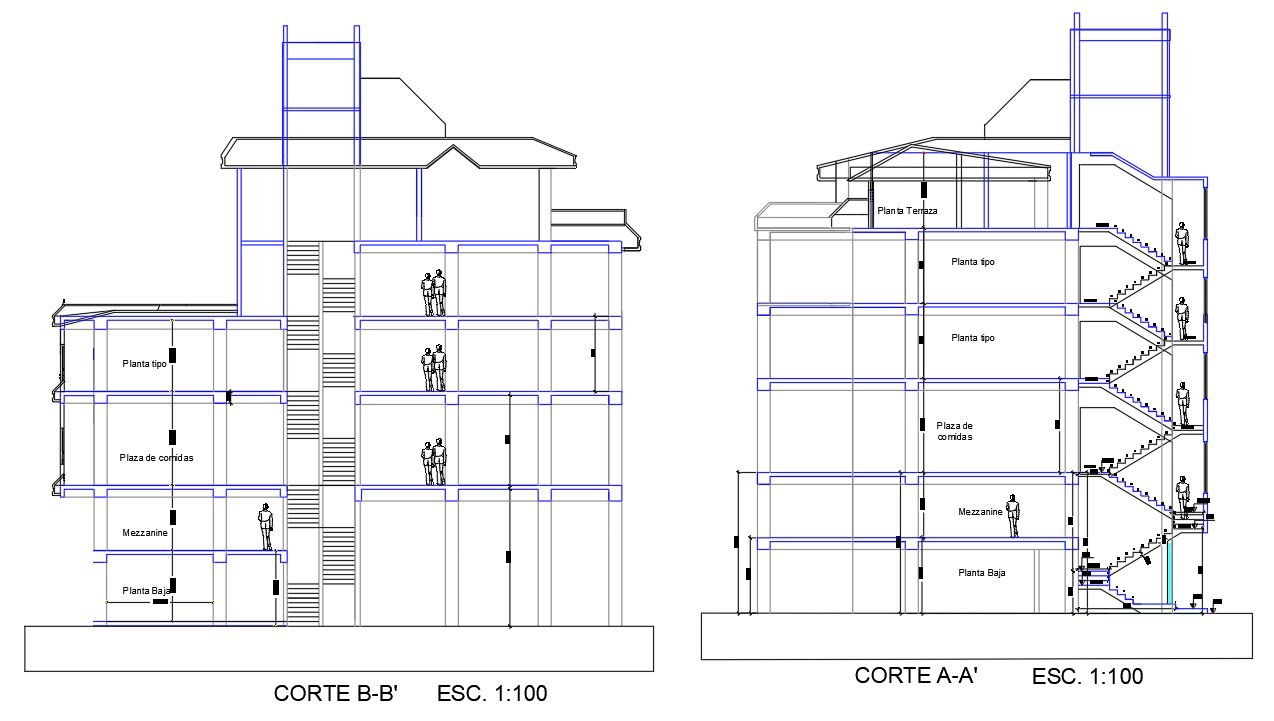 Multistorey Apartment Building Section Drawing CAD File
