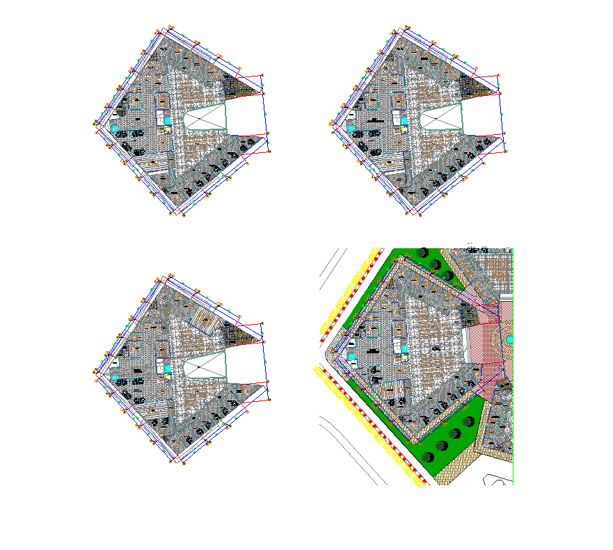 Municipal building detail 2d view layout file in dwg format