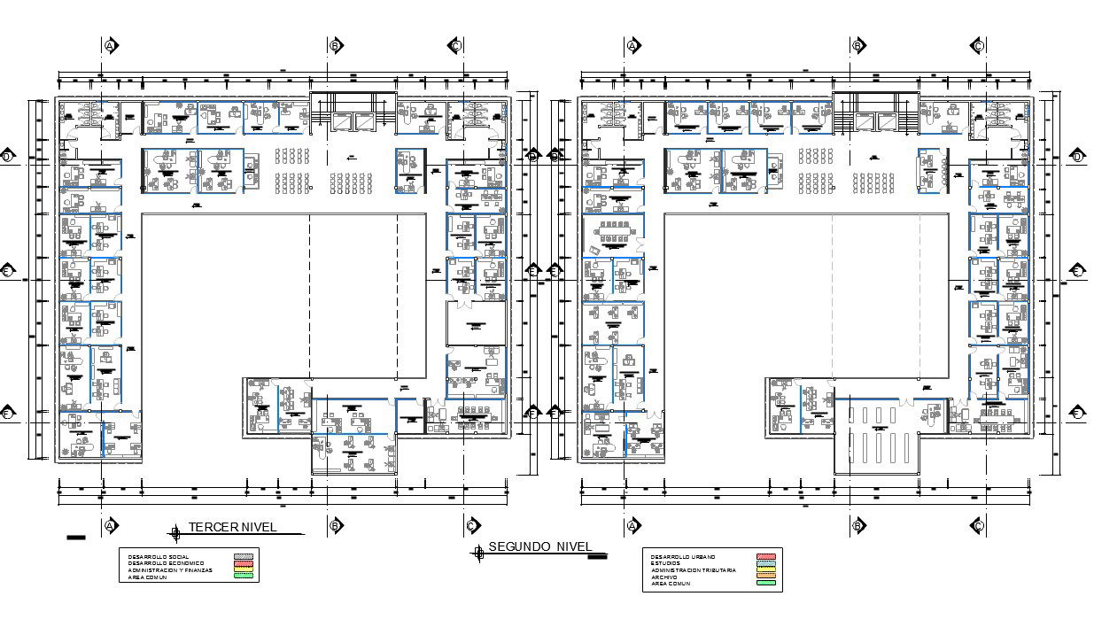 Municipal building of government floor plan,elevation and section view with texture detail dwg file