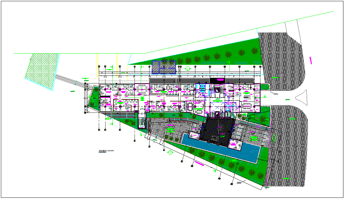 Municipal head quarter first floor plan dwg file
