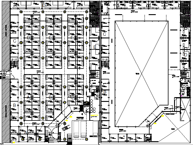 Municipal market architecture layout plan dwg file