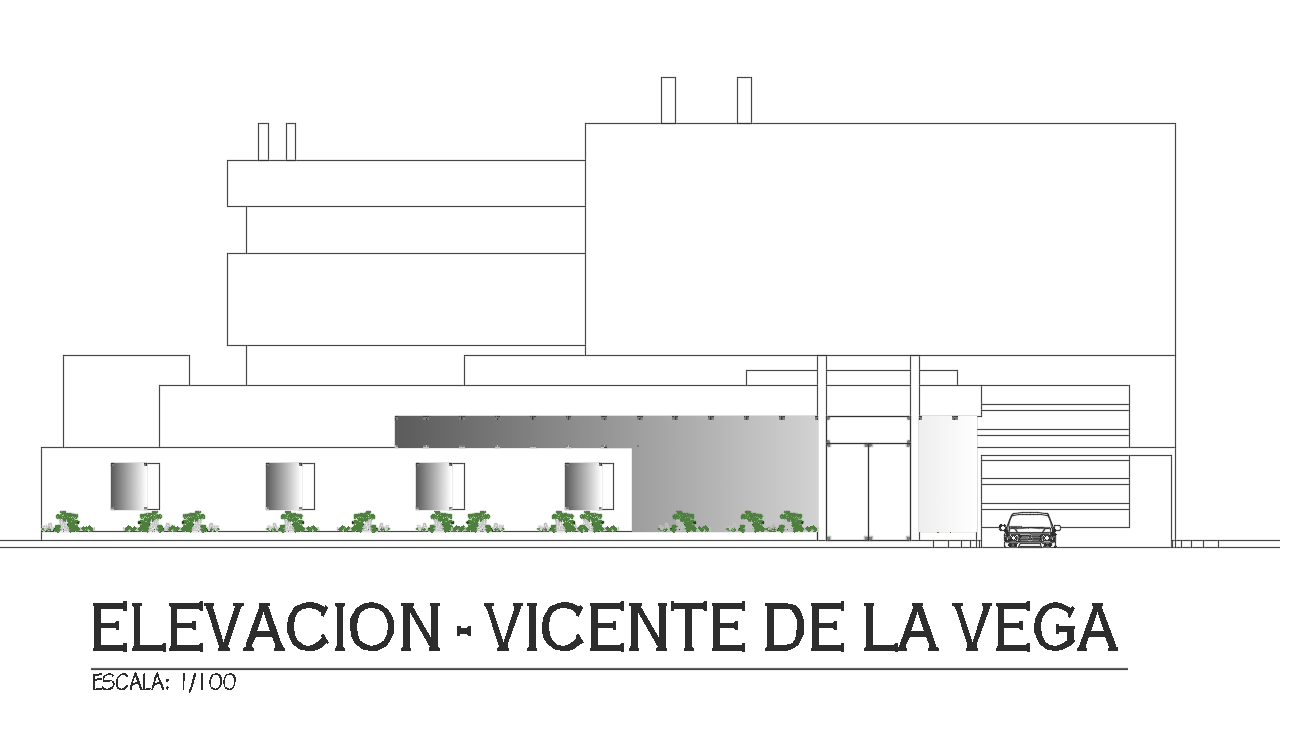 Municipal Office Building Elevation Drawing Download DWG File
