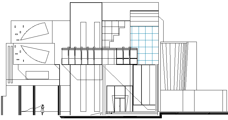 Municipality corporation building elevation details dwg file