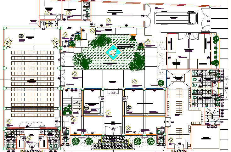 Municipality office architecture layout plan details dwg file