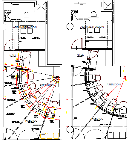 Municipality office architecture layout plan details dwg file