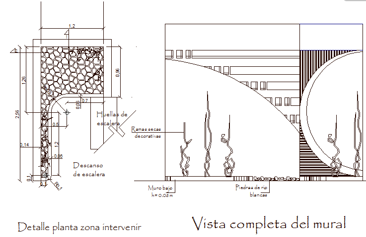 Muralspa entrance office building staircase landing dwg file