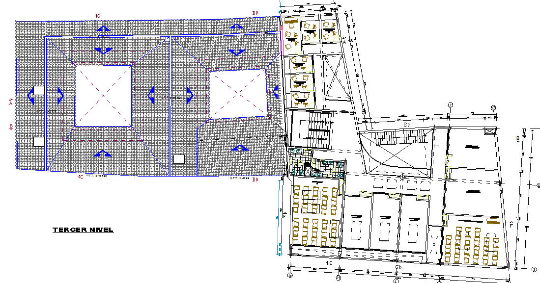 Musical school layout plan dwg file