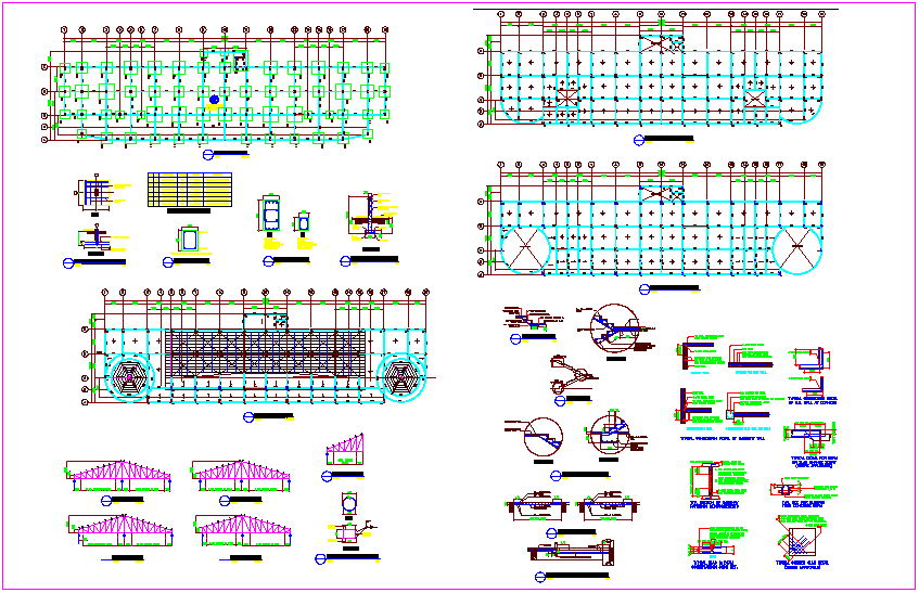 Naga city commercial building plan with structural view dwg file