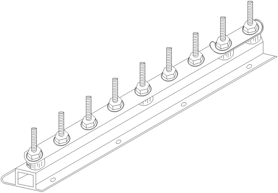 Nails and bolts block detail in AutoCAD, dwg file.